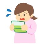 貯金通帳を見てショックを受けている人の無料イラスト