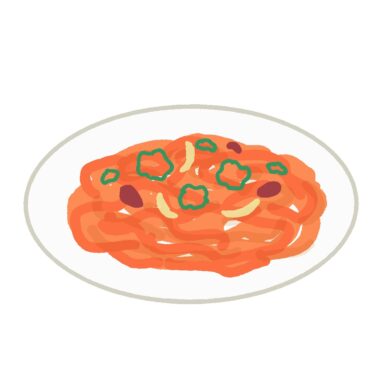 ナポリタンスパゲッティのイラスト