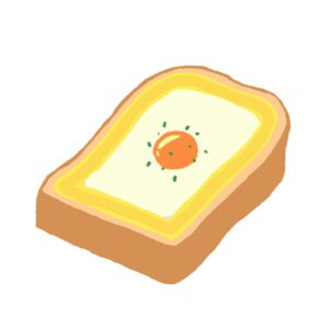 卵とマヨネーズのトーストの無料イラスト