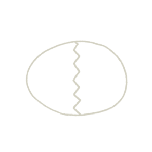ヒビが入った卵の無料イラスト