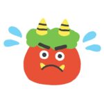 慌てている赤鬼の無料イラスト