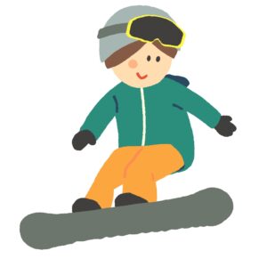 スノーボードをしている人の無料イラスト