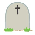 西洋のお墓の無料イラスト