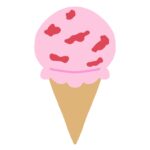 いちごアイスクリームの無料イラスト