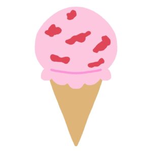 いちごアイスクリームの無料イラスト