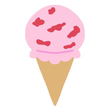 いちごアイスクリームのイラスト