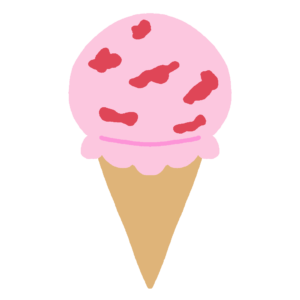 いちごアイスクリームの無料イラスト