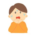 あわあわと慌てている男性の無料イラスト