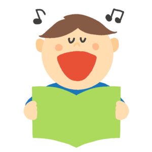 歌を歌っている人の無料イラスト