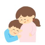 妊婦さんと夫の無料イラスト