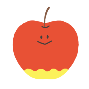 かわいいりんごのキャラクターの無料イラスト