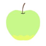 青リンゴの無料イラスト