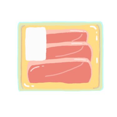 豚肉（ロース）のトレーのイラスト
