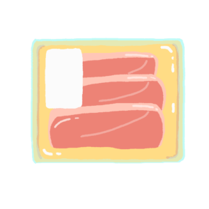 豚肉（ロース）のトレーの無料イラスト