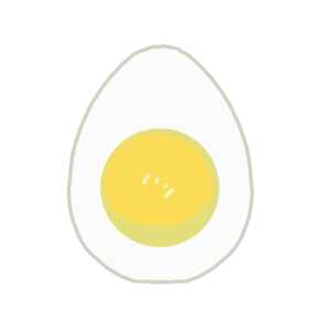 ゆで卵（とても固め）の無料イラスト