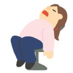椅子でぐったりしている女性の無料イラスト