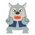 怖いオオカミの無料イラスト