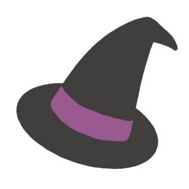 魔女の帽子（紫）のイラスト