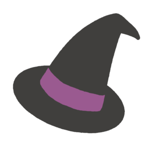 魔女の帽子（紫）の無料イラスト