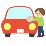 洗車をする男性の無料イラスト