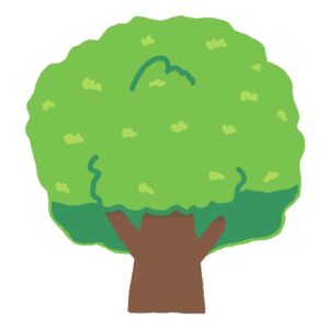 広葉樹の木の無料イラスト
