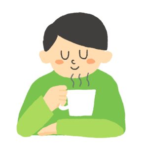 ホットコーヒーを飲む男性の無料イラスト