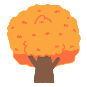 紅葉した木の無料イラスト