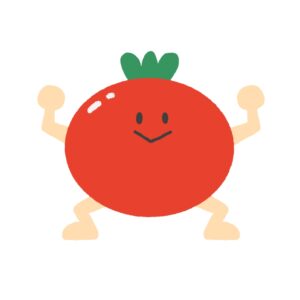 トマトのキャラクターの無料イラスト