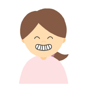 ニンマリと笑っている女性の無料イラスト