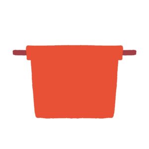 赤い両手鍋の無料イラスト