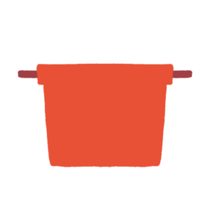 赤い両手鍋の無料イラスト