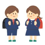 ランドセルを背負った新一年生の無料イラスト
