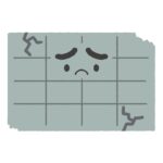 壊れたブロック塀の無料イラスト