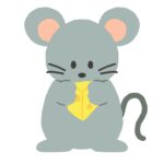 チーズを持っているネズミの無料イラスト