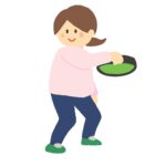 フリスビーを投げる女の子の無料イラスト