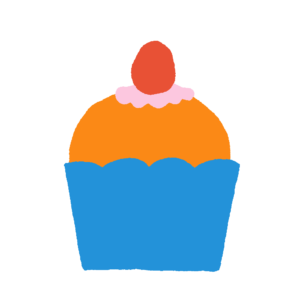 カラフルなカップケーキの無料イラスト