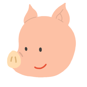 かわいい豚の顔の無料イラスト