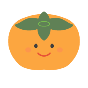 かわいい柿のキャラクターの無料イラスト