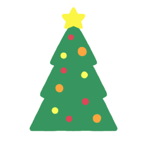 シンプルなクリスマスツリーの無料イラスト