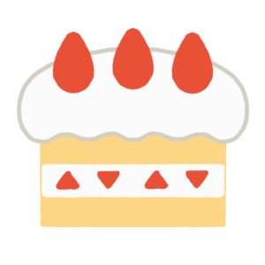 イチゴのショートケーキの無料イラスト