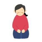 正座で瞑想している女性の無料イラスト