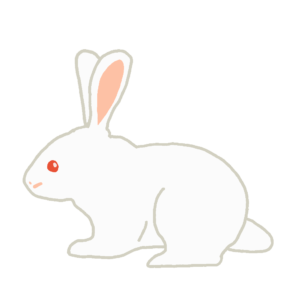 白いウサギの無料イラスト