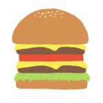 ダブルチーズバーガーの無料イラスト