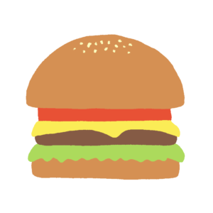 チーズバーガーの無料イラスト