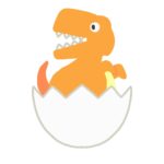卵から生まれた恐竜の無料イラスト