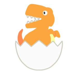 卵から生まれた恐竜の無料イラスト