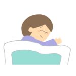 すやすやと布団で寝ている人の無料イラスト