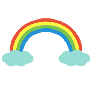 雲から虹がでているイラストの無料イラスト