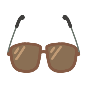 茶色のサングラスの無料イラスト