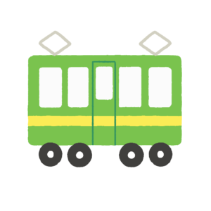 緑の電車の無料イラスト